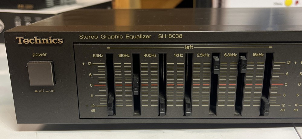 Vintage Technics SH-8038 7-Band Stereo Graphic Equalizer Black Tested