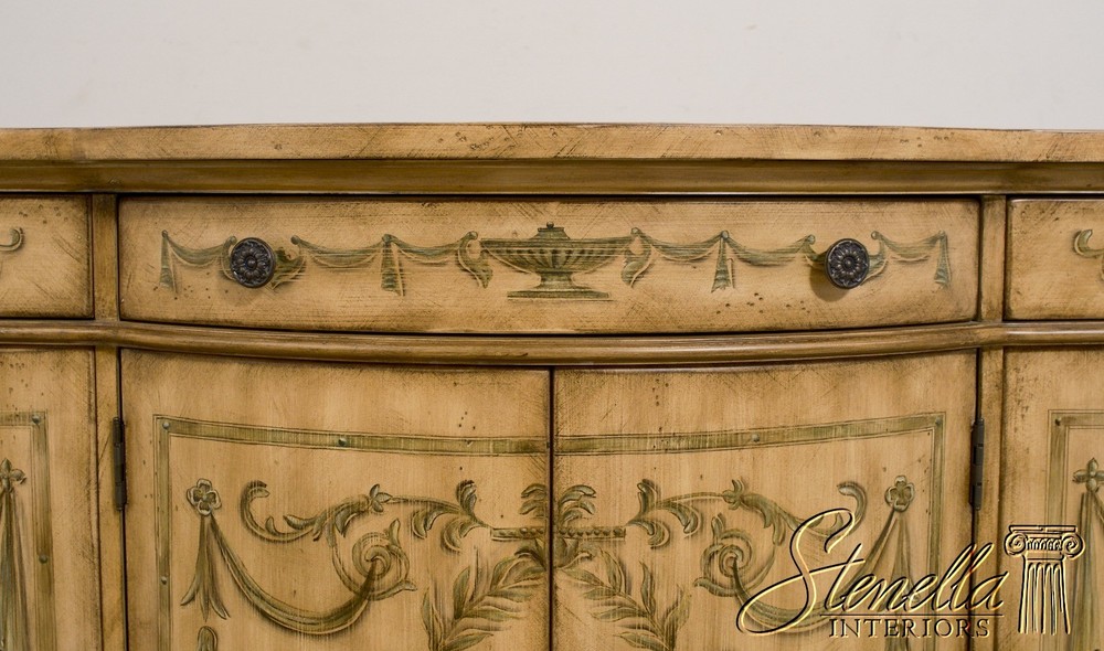 L68552: Venetian Style Paint Decorated Console Cabinet Sideboard