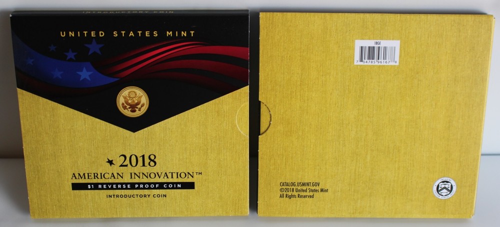 2018 American Innovation Introductory $1 Reverse Proof Coin As Issued by US Mint