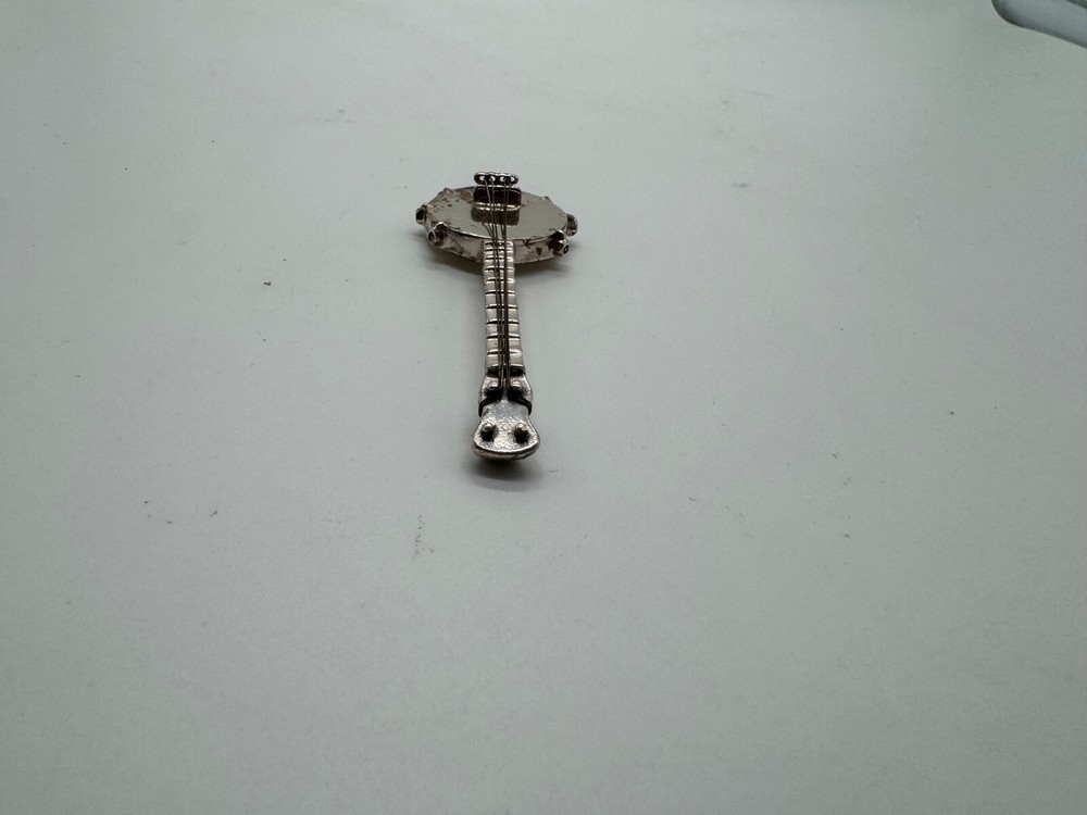 Sterling Silver Banjo Musical Instrument Figurine