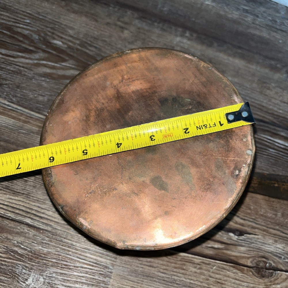 Copper w/Tin Lining Pot With Handle. 6” At Base.