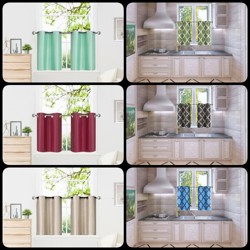 2pc WINDOW CURTAIN BLACKOUT LIGHT BLOCKING GROMMET PANEL MOROCCAN PRINT 36"L D24