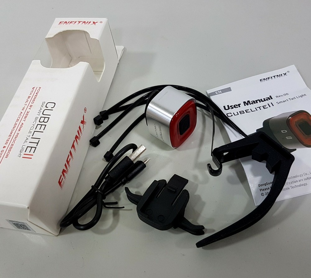 Enfitnix CubeLite II Smart Tail Light Bicycle Rear Light- Saddle/Seatpost Mount