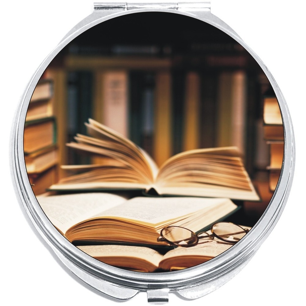 Books Library Compact with Mirrors - Perfect for your Pocket or Purse