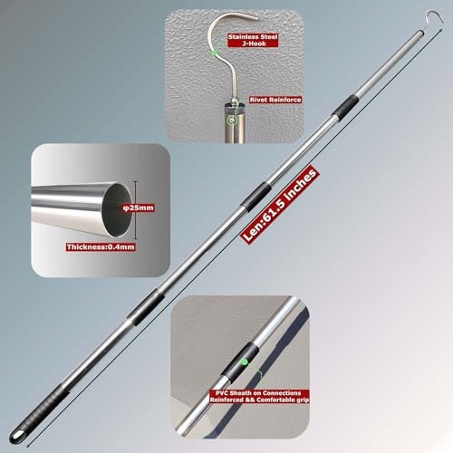 Attic Pull Down Hook System Kit, Heavy Duty Ladder Door Stairs Puller Rod Pole