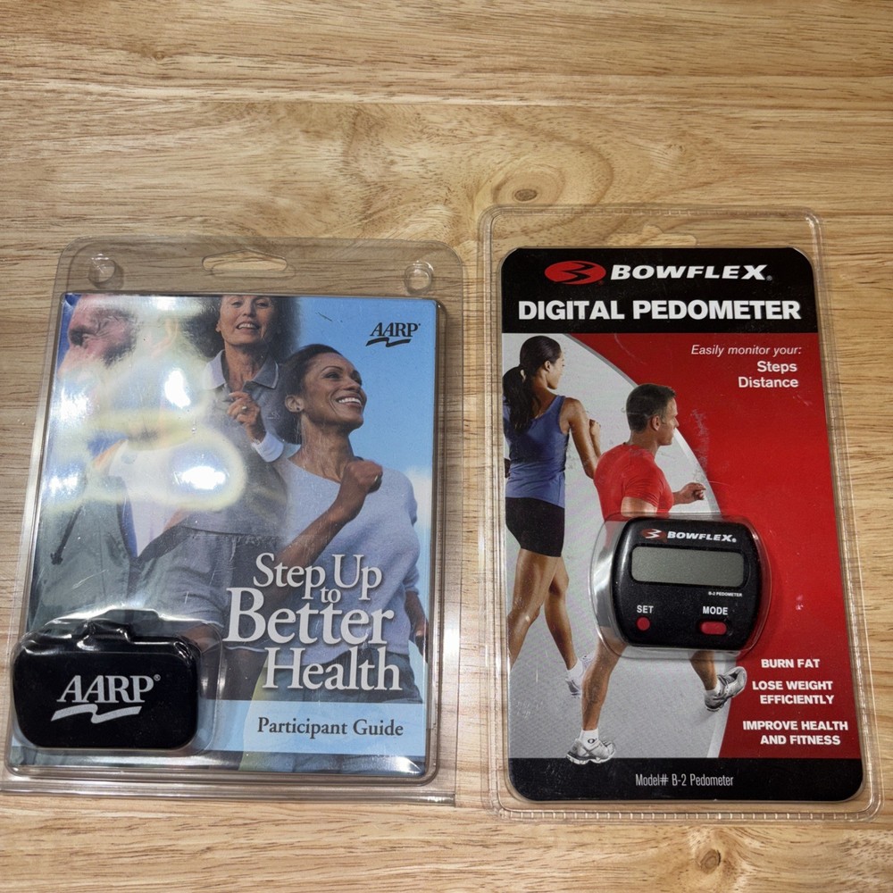 Set Of 2 Digital Pedometers-AARP&Bowflex