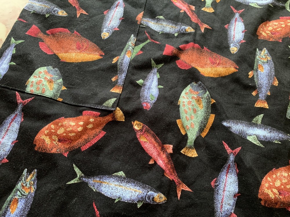 Chef Works Tie Around Fish Print Apron
