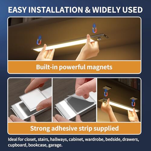 Under Cabinet Lights,76 LED Operated Motion Sensor Light 2Pack-9.5inch