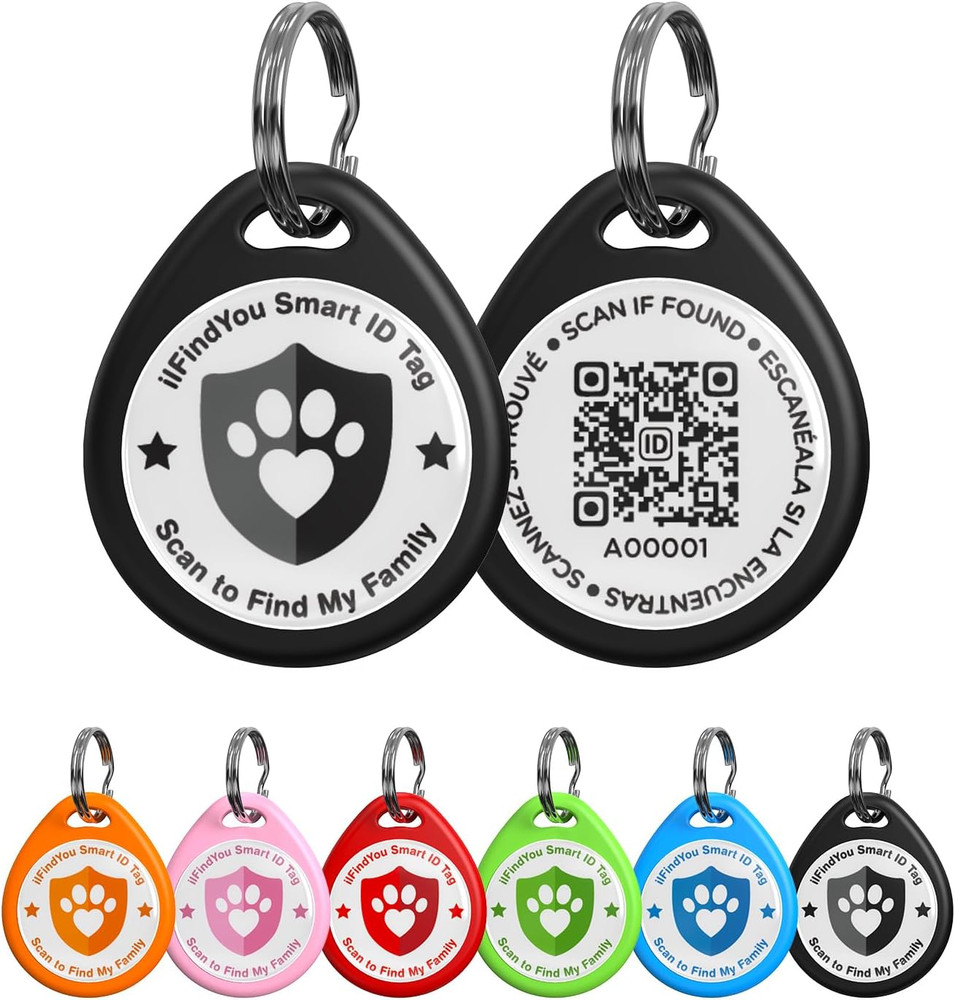 Dog Tags Personalized, QR Code Pet ID Tags for Dog Collar, Online Profile, Scan