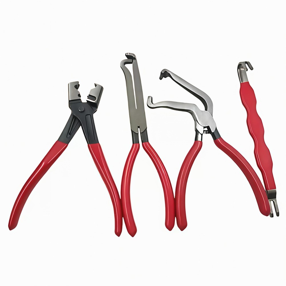4 Pcs Electrical Disconnect Pliers Professional Set - Red