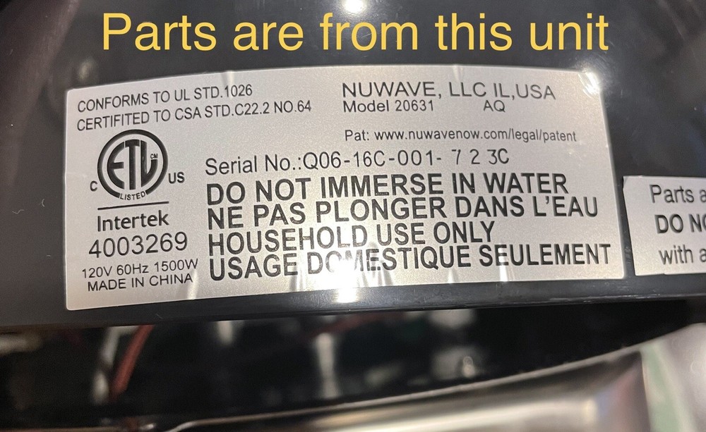NuWave Pro Plus 20631 Replacement Upper Grates For Power Head New Unused