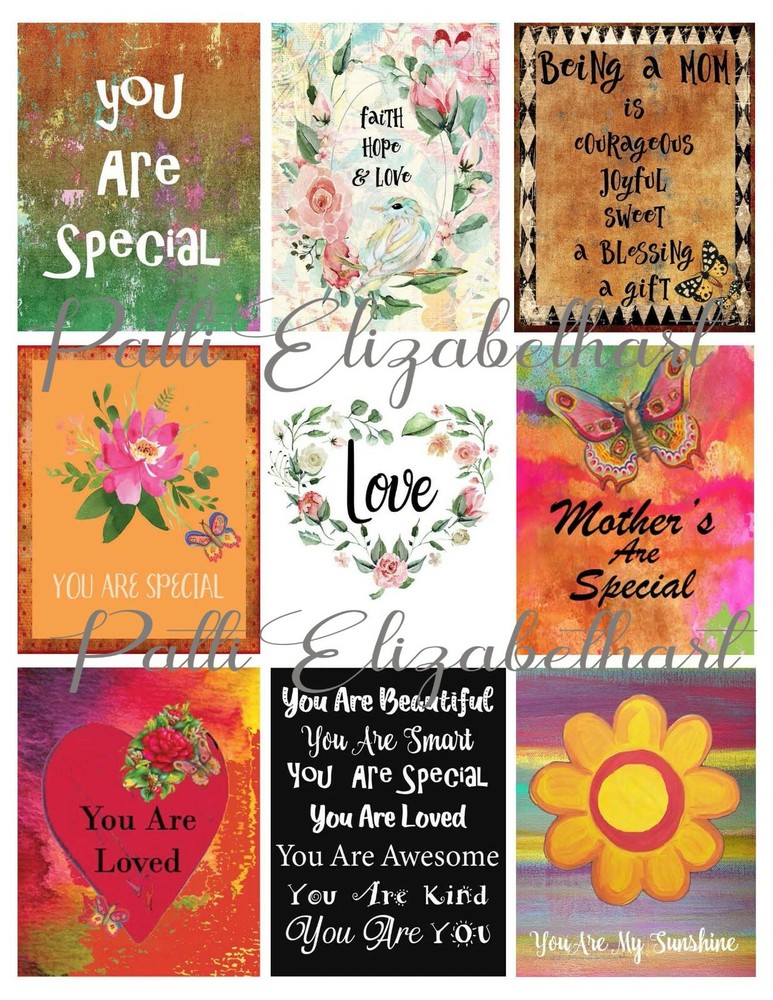 Digital Prints Kit Number 12A, Digital Quotes, Prints, words
