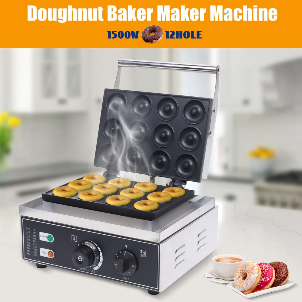 Donut Maker Machine Breakfast Snacks Maker 12 Doughnuts Making Machine Nonstick