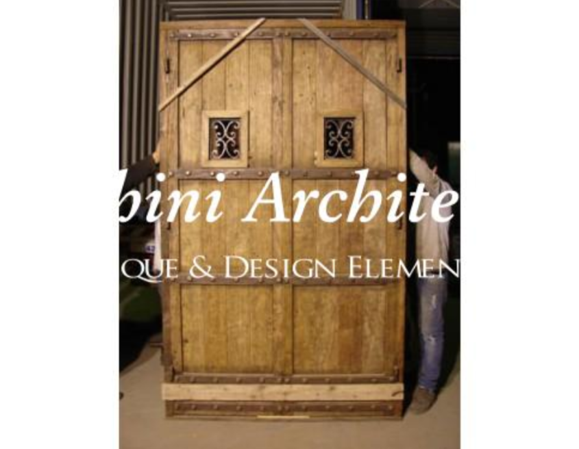Antique Spanish Style Double Solid Door Wrought. D1015