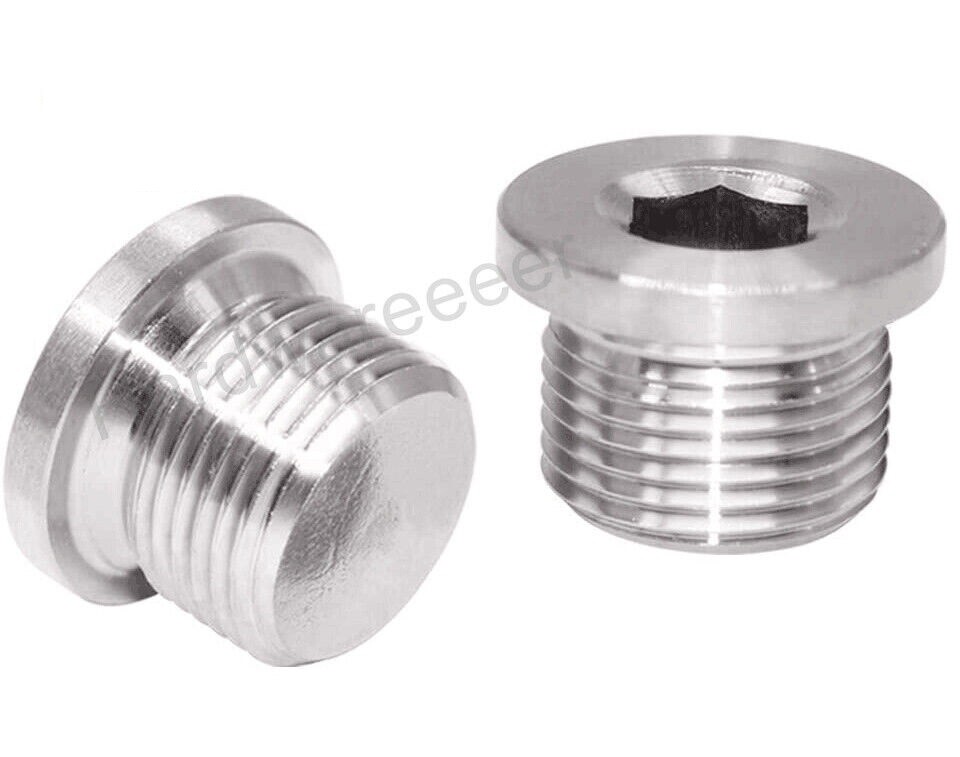 SS Hex Head Pipe Fitting Internal Hex Pipe Plug Socket with GasketThread M16x1.5