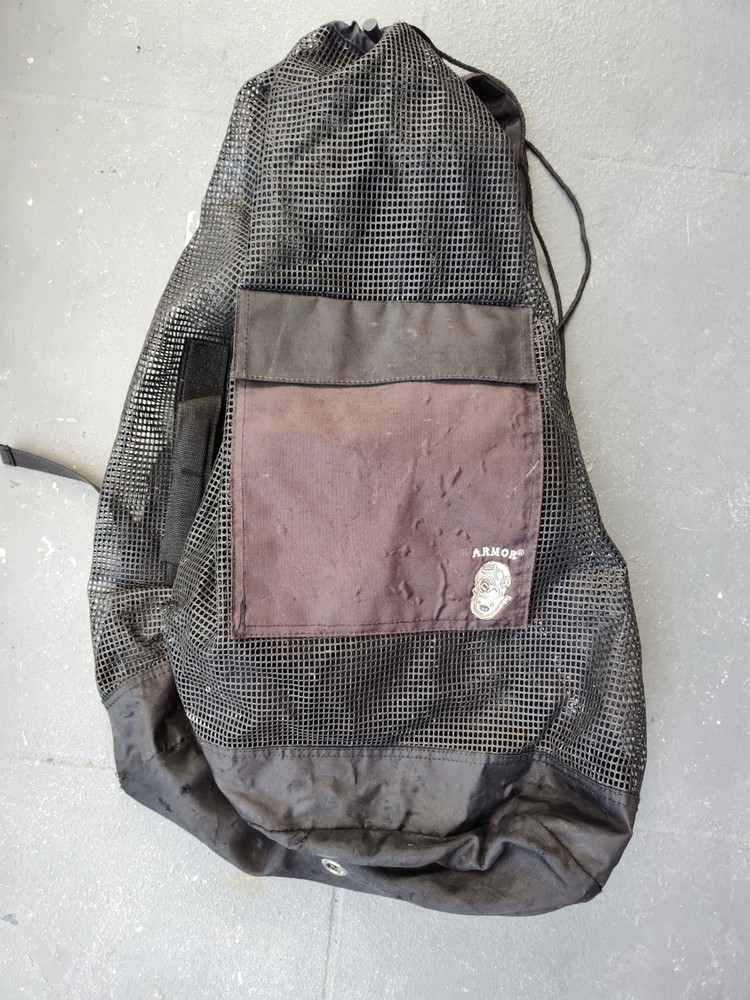 Armor Heavy Nylon Mesh Backpack Bag Black