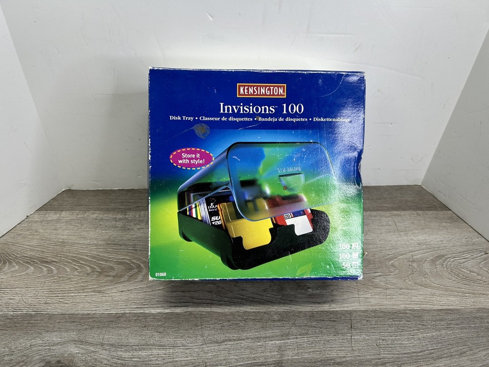 Kensington Invisions 100 Floppy Disk Storage Box  - Small Crack - See Pics