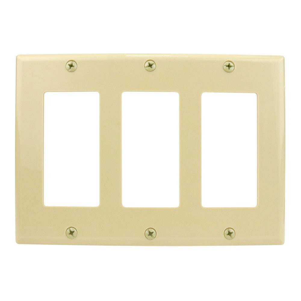 Construct Pro Decorative Triple Gang Wall Plate (Ivory)