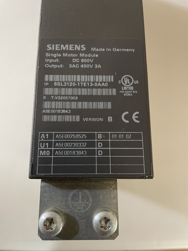 SIEMENS 6Sl3120-1TE13-0AA0 Sinamics Single Motor Module
