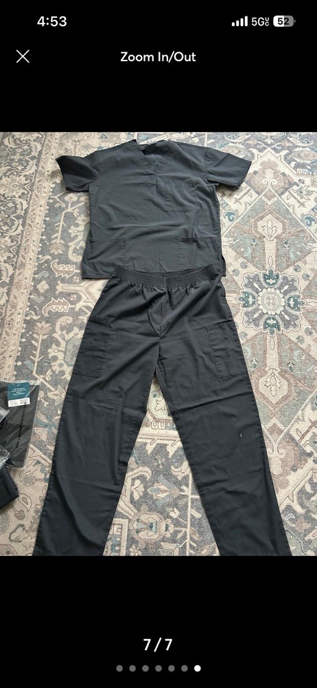 Adar Uniforms Medical Scrub Sets Black Solid Pattern Sizes M, L