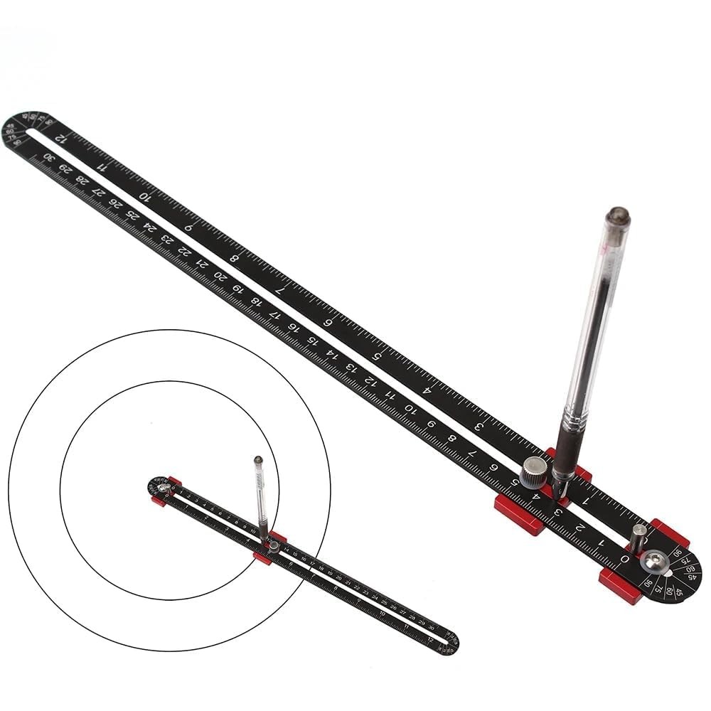 300mm Woodworking Compass Tool, Large Scribing Black