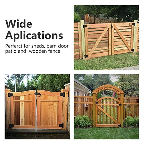 Heavy Duty Gate Hardware Kit, with Adjustable Gate Latch, 3.5" T-Strap Gate