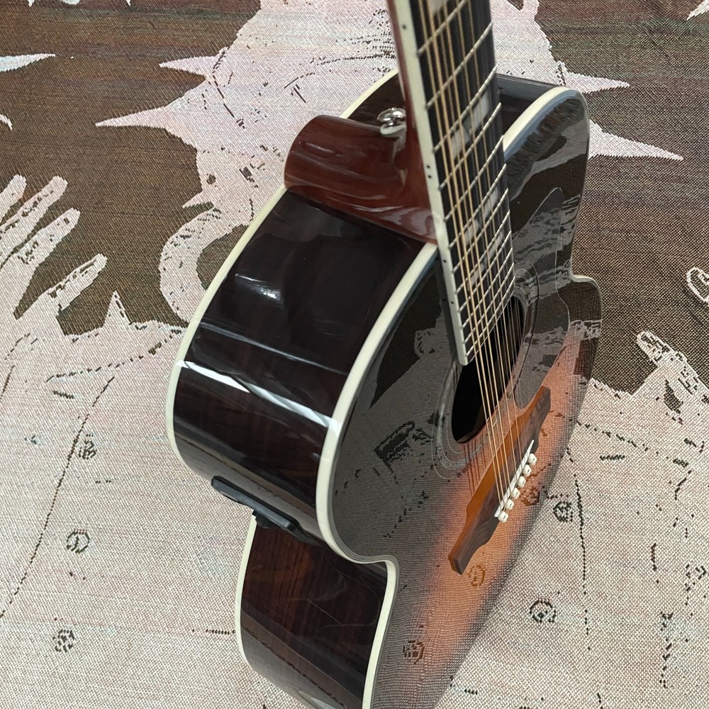 SJ200 Acoustic Electric Guitar 12sTRING Only Top Solid Spruce B&S Maple FreeShip