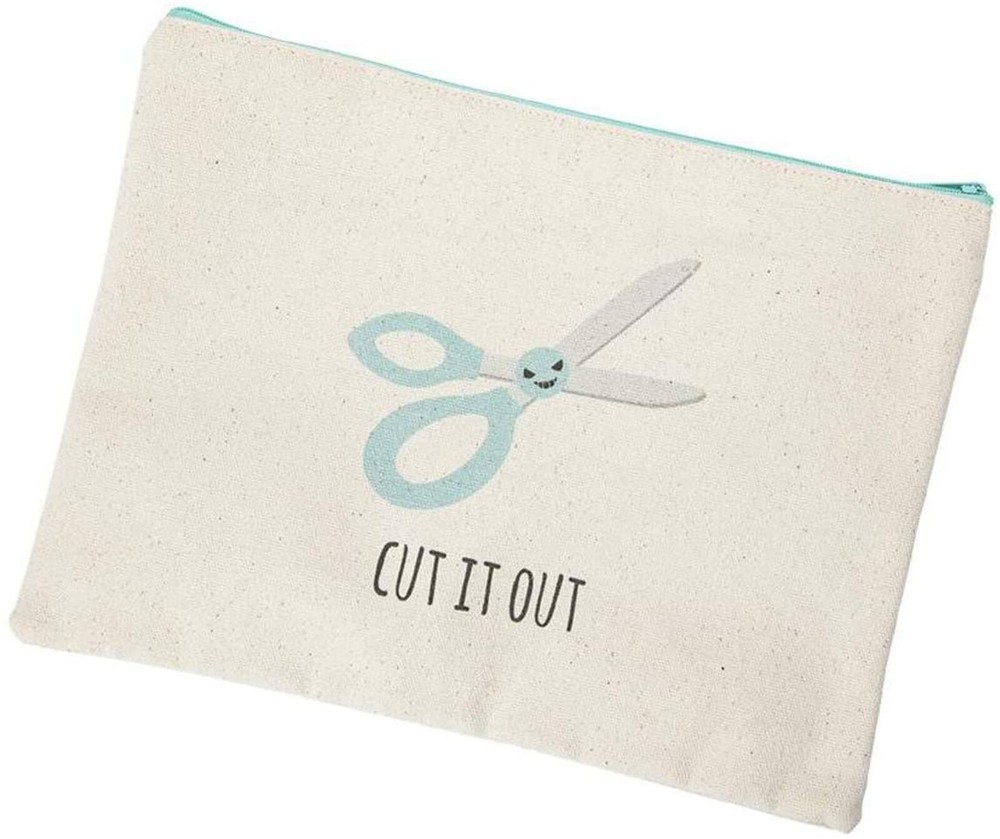 Cut it Out Canvas Small Zipper Bag