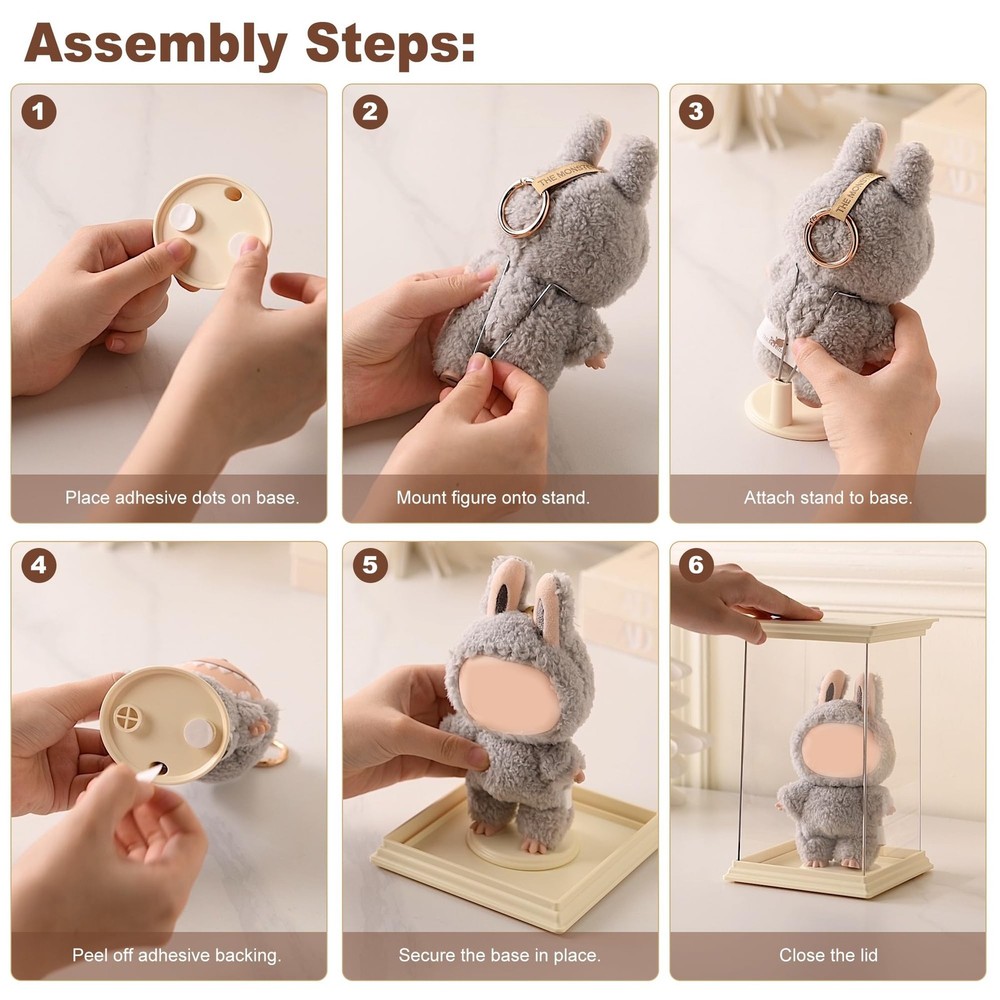Clear Stackable Display Case , Transparent Display Box with Stand, Figurine D...