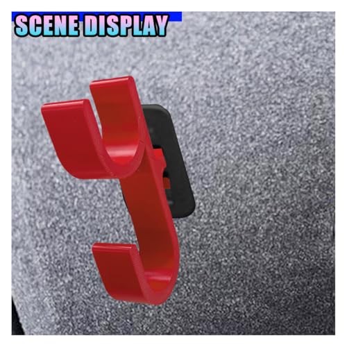 2PCS Car Umbrella Hook, No Drilling Multifunctional Plastic Auto Red&Double
