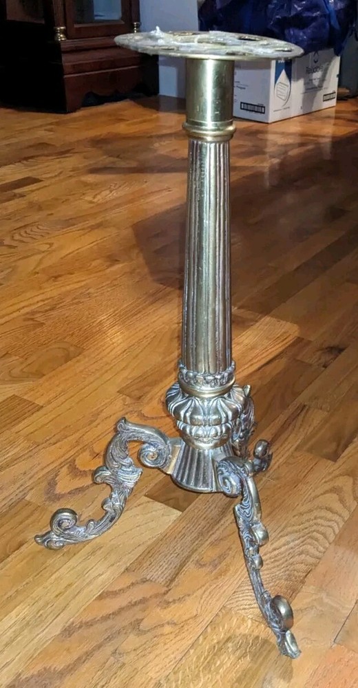 20" Solid Brass MCM Hollywood Regency Victorian Style Seat or Table Base Stand