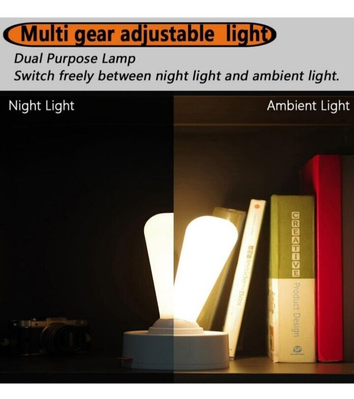 Night Light Table Lamp USB Charging Wall Lamp with Rechargeable Battery