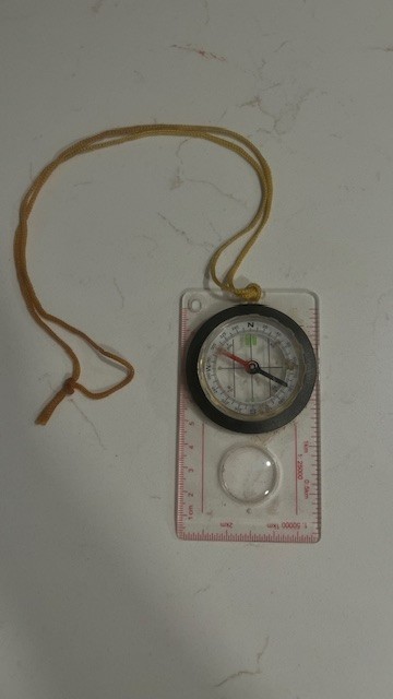 Vintage Baseplate Compass Hiking / Mapping With Lanyard