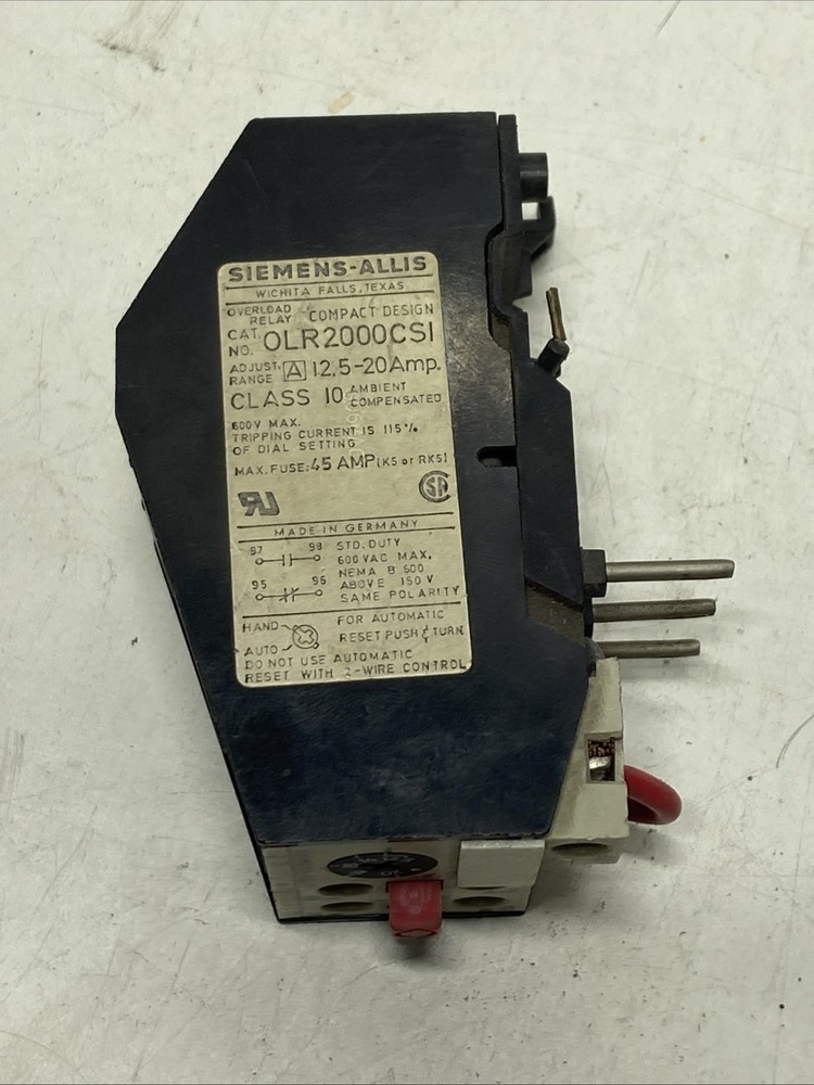 Seimens Allis OLR2000CSI overload relay