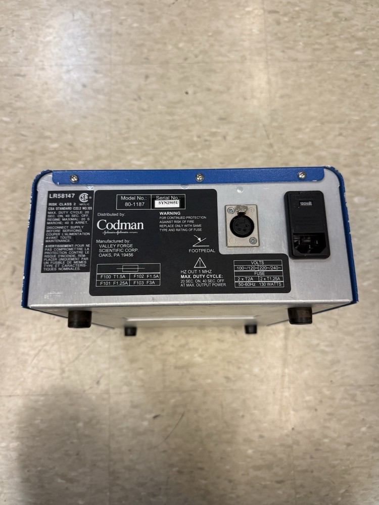 Codman Synergy Malis Precision Bipolar Coagulator 80-1187