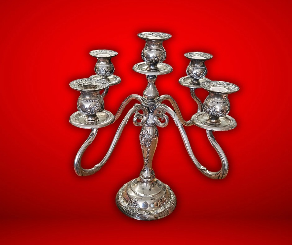 Silver Plated 5 Point Candleabra (#620)