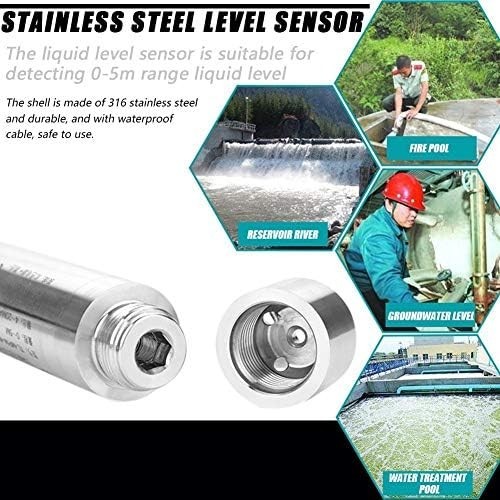 DC 24V 4-20mA Throw-in Type Liquid Water Level Sensor Transmitter For Detecti...
