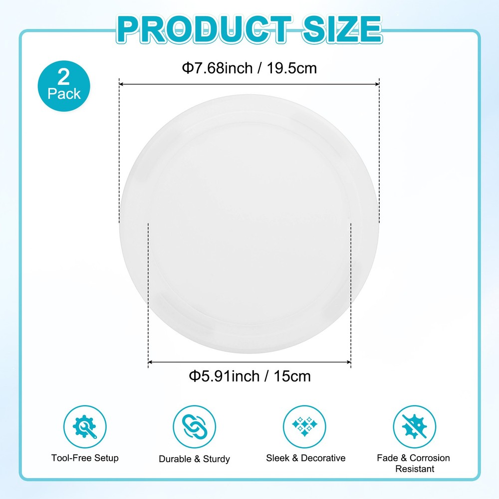 2-Pack Access Panel for Drywall, 6x6 Inch Round Plastic Removable [White]