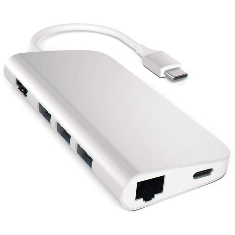 Satechi USB-C Multiport Adapter Ethernet/4k HDMI/Type-C/Type A/SD & MICRO SD