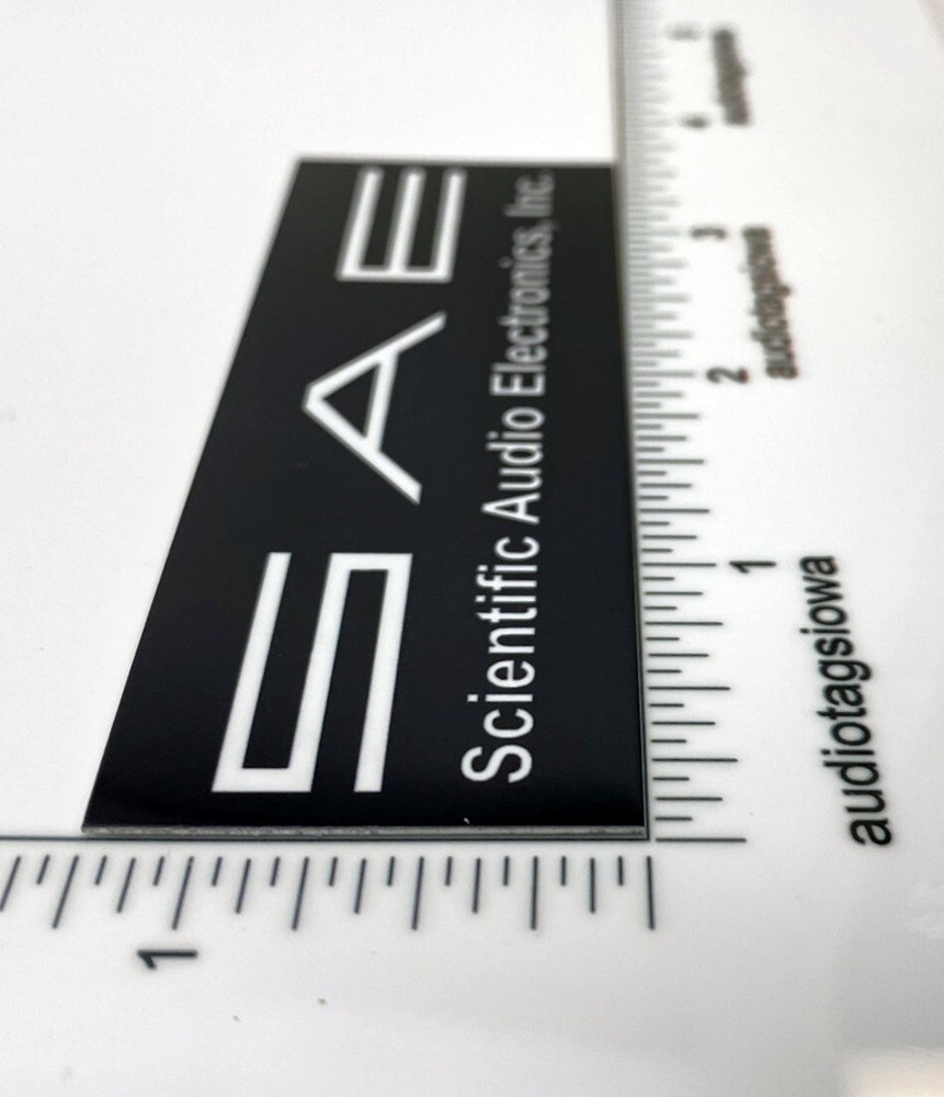 SAE Scientific Audio Electronics Custom Made Aluminum Equipment Badge