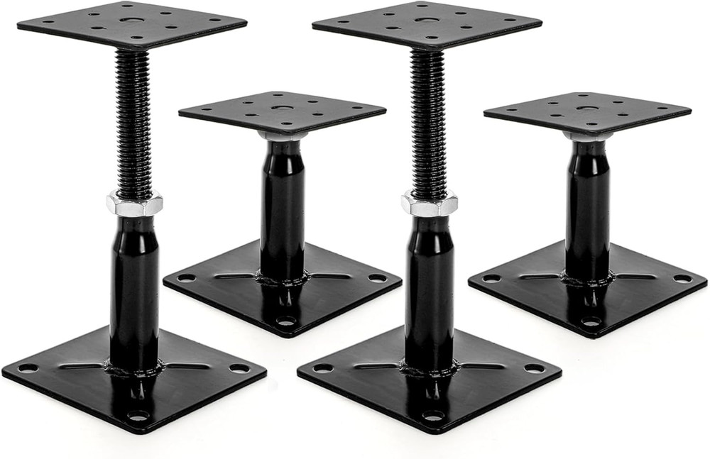 4 Pack Adjustable Support Jacks for Floor, Heavy Duty Screw Jacks House Jack Sta