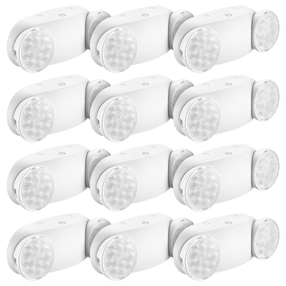 12PACK LED Emergency Exit Light Adjustable Dual Head Lamp with Battery Backup UL