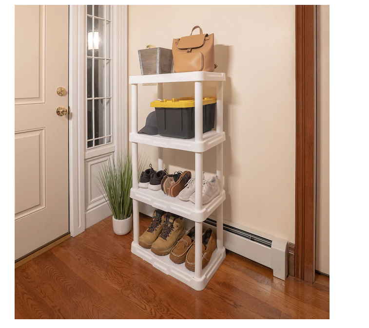 Project Source Plastic 4-Tier Shelving Unit Shelves Shelf Storage Racks Stand