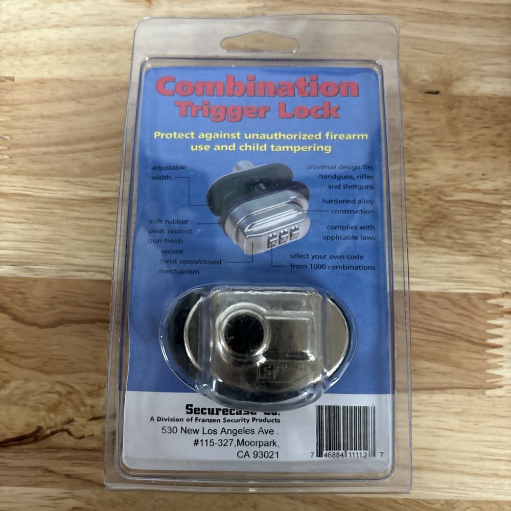 NOS SECURECASE Trigger Lock Set Heavy Duty 3 Digit Combination Lock for Handguns