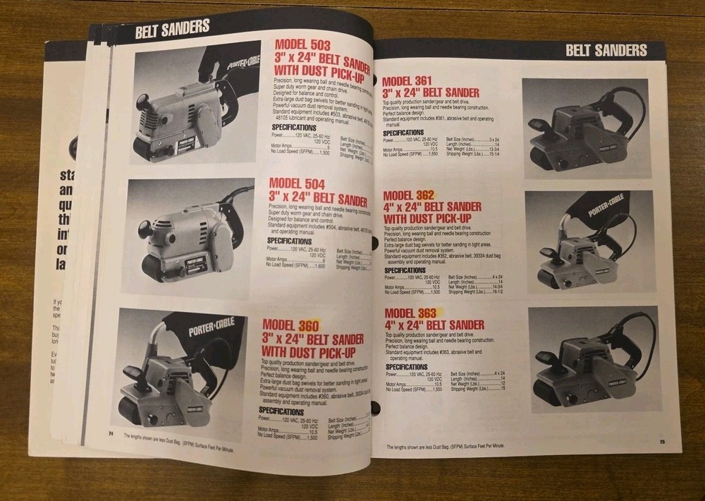 1991 Porter Cable Catalog Professional Power Tools 100 Pages Paperback