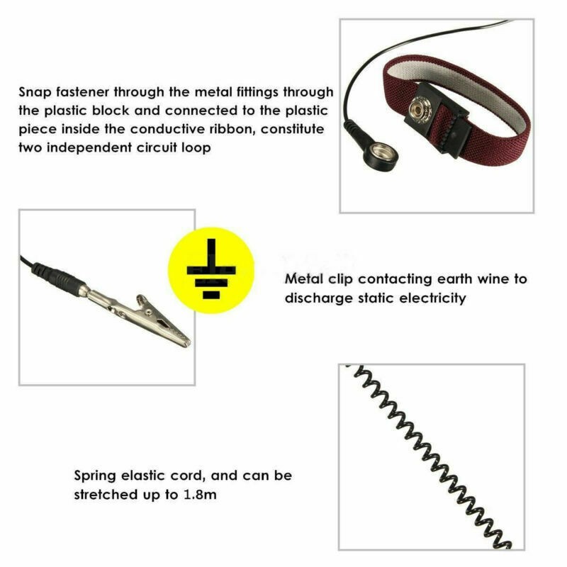 Adjustable Anti Static ESD Wrist Strap Discharge Ground Bracelet Electronic E