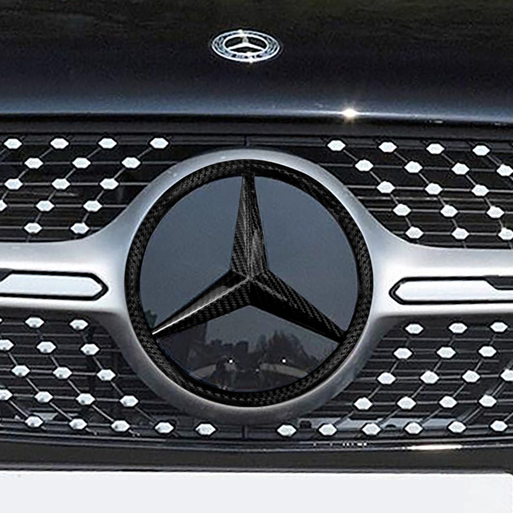 20.5CM Black Front Grille Emblem Star Badge For A B C E GLA GLB GLK