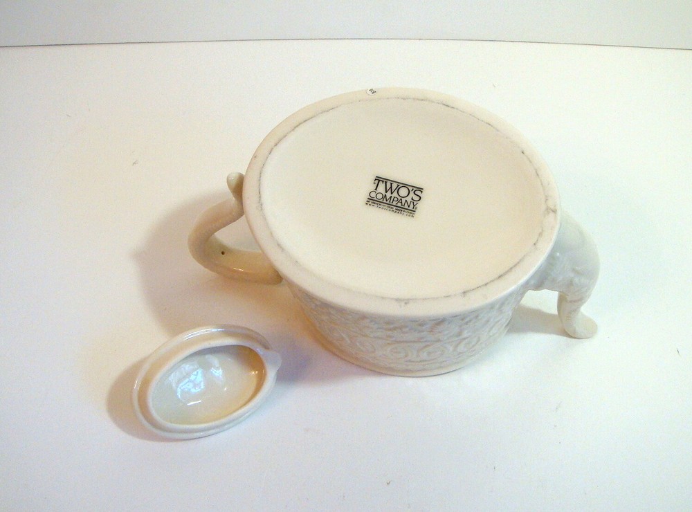 Two's Company Creamware Teapot