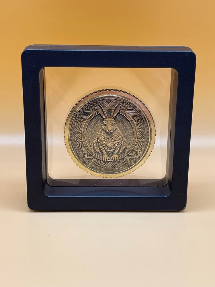 Coin Double-Sided Diamond Knurled edge 1.57" Enchanted Hare Brass