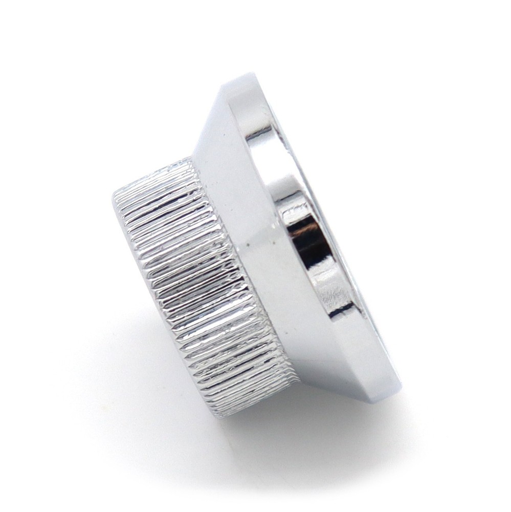 4Pcs Metal Hat Top Flat Top Bass Knobs Guitar Knobs Push-in Control Knobs Silver